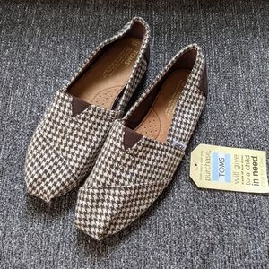 New Toms Brown Houndstooth